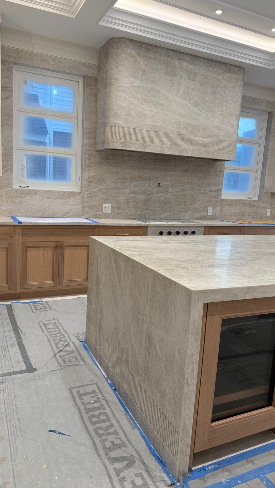 Taj Mahal quartzite kitchen by Fine Stone Works