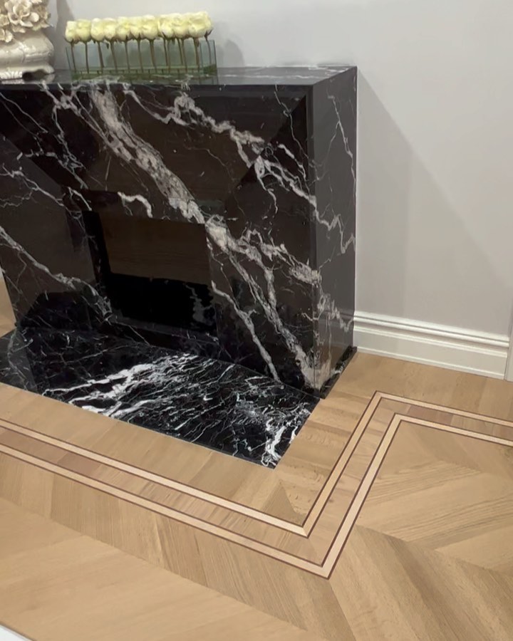 Nero Marquena Fireplace by Fine Stone Works